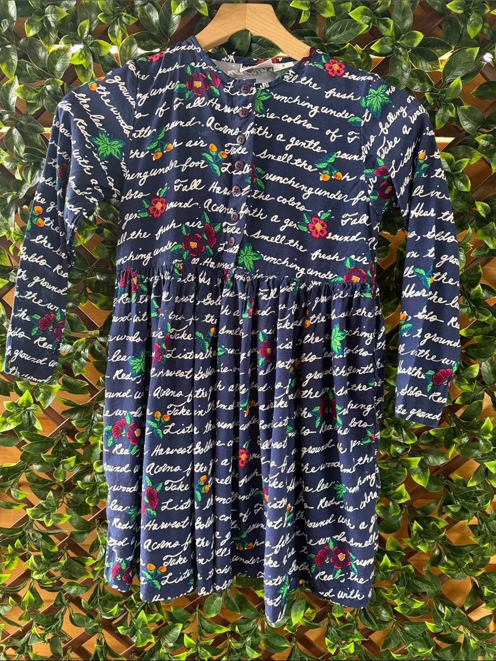 90’s Navy Floral Garden Themed Dress